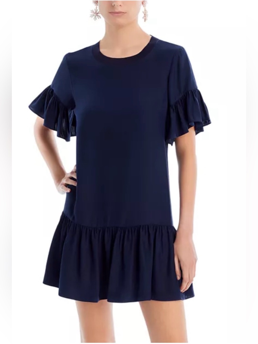 Cinq à Sept Leilah Silk Swing Dress – Size XS | Ruffle Mini Dress